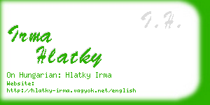 irma hlatky business card